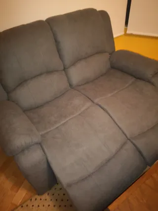 Sofá 3+2 plazas gris tela