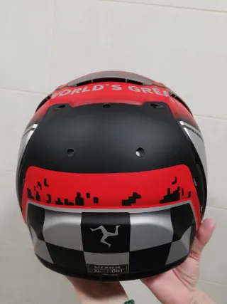 Casco Moto  Rojo Negro Talla XL
