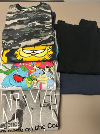 Lote de 5 camisetas estampadas talla de la 13-15