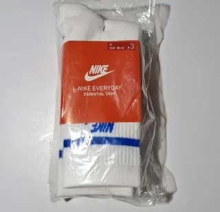 3 paia Calzini Nike Essential Crew Blu/Bianco