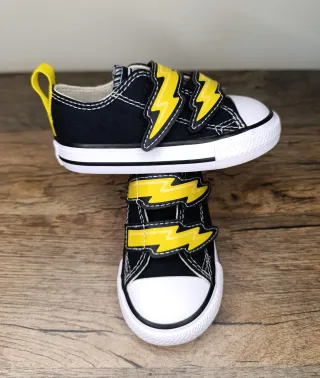 Converse All Star Rayo Velcro Negro Talla 21 Nueva