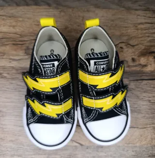 Converse All Star Rayo Velcro Negro Talla 21 Nueva