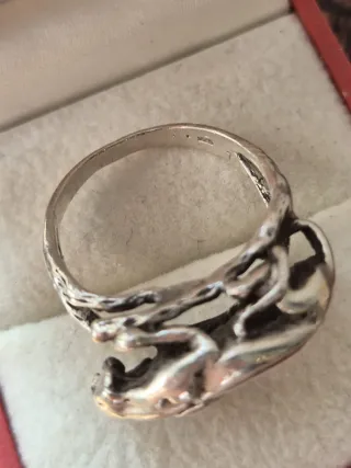 Anillo Plata 925 Diseño de pantera