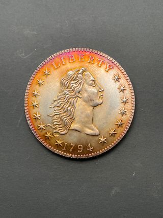 Réplica dolar Flowing Hair 1794 (Bañada en cobre)