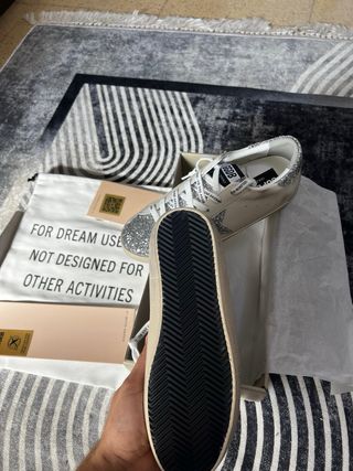 Golden Goose Superstar Glitter Argento Bianco
