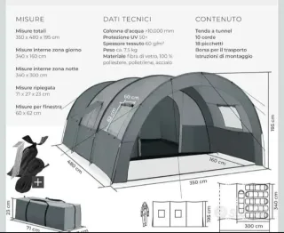 Tenda da campeggio Roskilde 6 posti