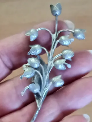 Fiore campanelle vintage in argento 800