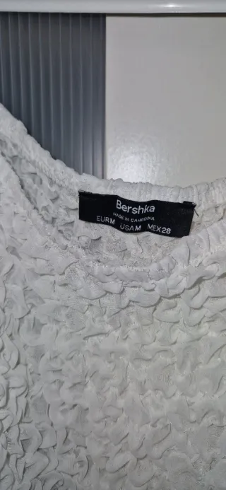 Blusa Bershka Blanca Manga Larga