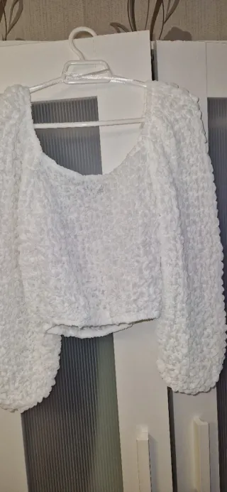 Blusa Bershka Blanca Manga Larga