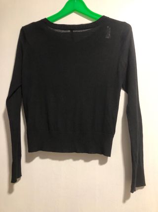 Chaqueta punto Stradivarius negra Talla L