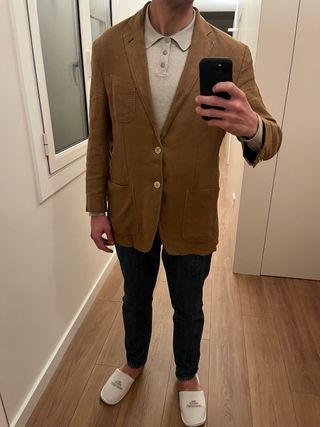 Americana Lino Massimo Dutti Marrón NUEVA