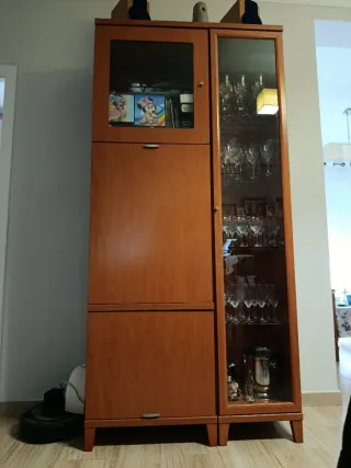 Vitrina de madera y cristal