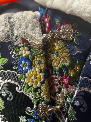 Traje de Fallera Azul Oscuro S XVIII