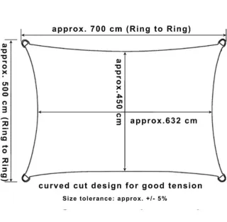 Tenda parasole in nylon color crema