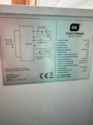 Arcón congelador OK. 198L impecable y silencioso