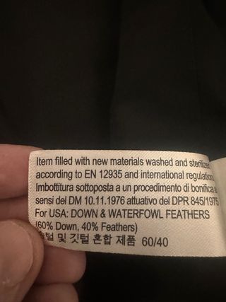 Plumífero Zara Negro Relleno Plumas