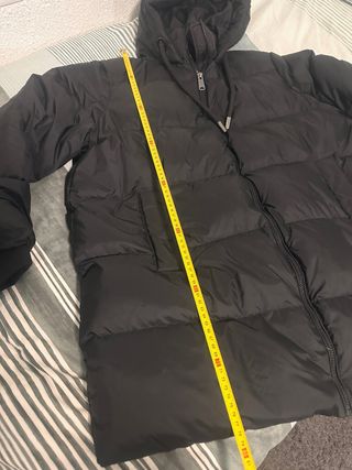 Plumífero Zara Negro Relleno Plumas