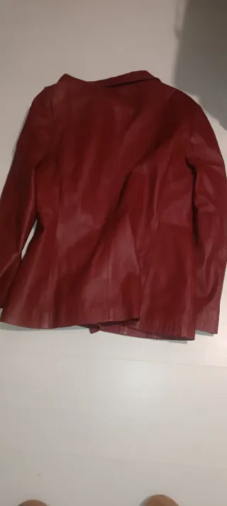 Americana/Cazadora Piel Roja Vintage Talla 44