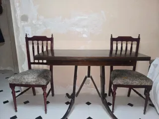 Mueble de salón antiguo madera y cristal