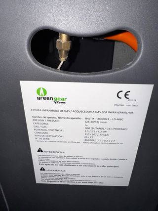 Estufa de gas Greengage negra