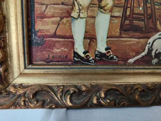 Cuadro antiguo escena interior