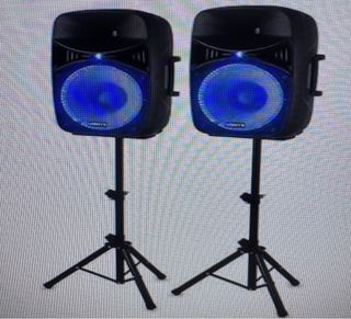 Pack 2 Altavoces con Luces LED Azules