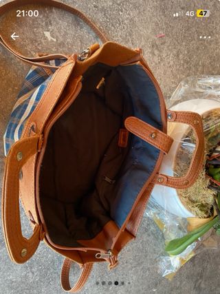 Maletín Adolfo Dominguez Cuadros Marrón Azul