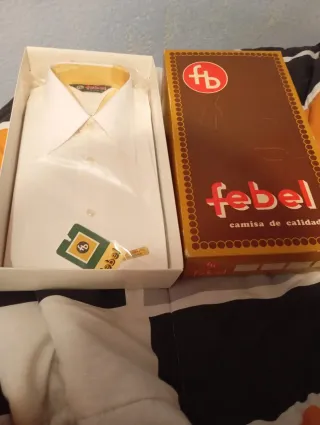 Camisa manga larga Febel blanca hombre Vintage