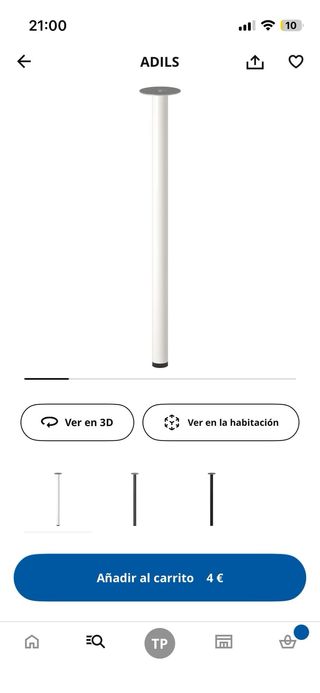 Patas de escritorio metálicas blancas