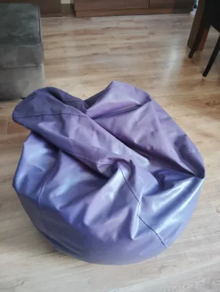 Puf Lila Piel Sintética