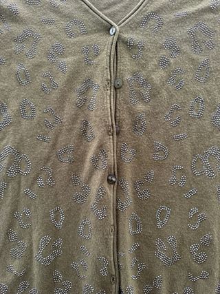 Cardigan Evis donna verde militare con strass