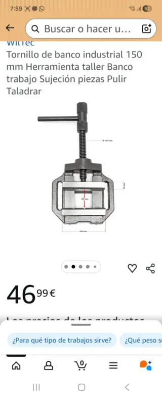 Mordaza tornillo industrial 150mm