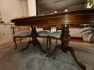 Mesa Comedor Extensible de madera + 6 sillas