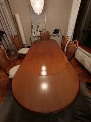 Mesa Comedor Extensible de madera + 6 sillas