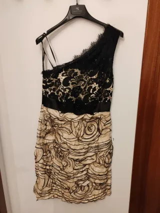 Vestido Fiesta Sonia Peña Negro Beige