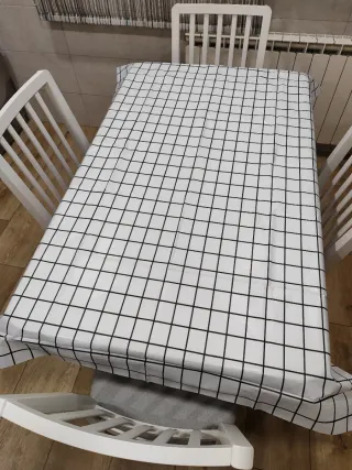 Tovaglia a quadri bianco e nero nuova