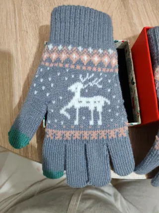 Guanti lana con renna