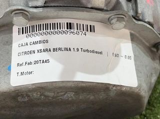 Caja de cambios citroen 20ta45 xsara berlina 96074