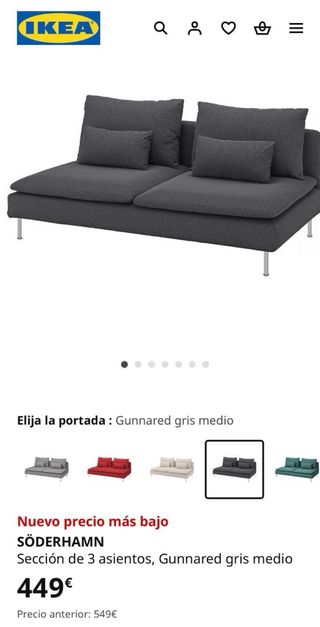 Sofá de terciopelo gris oscuro