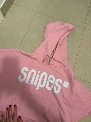 Sudadera corta Snipes rosa con capucha