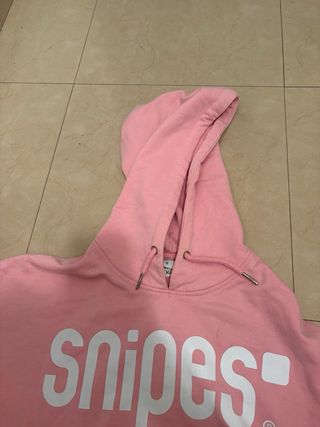 Sudadera corta Snipes rosa con capucha