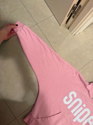 Sudadera corta Snipes rosa con capucha