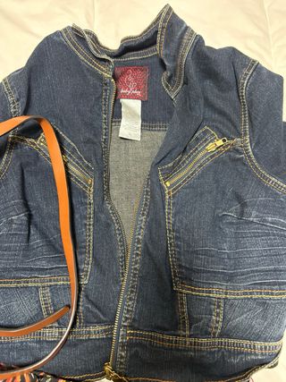 Chaqueta vaquera XS, bolso y falda