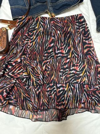 Chaqueta vaquera XS, bolso y falda