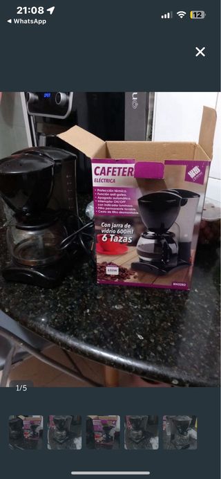 Cafetera Eléctrica 6 Tazas 600ml