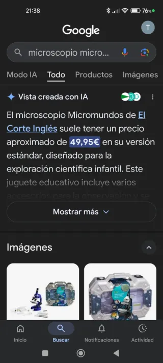Microscopio de juguete con accesorios