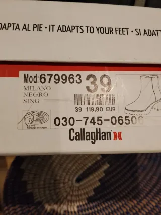 Botines Callaghan Adaptaction Mujer Negro Talla 39