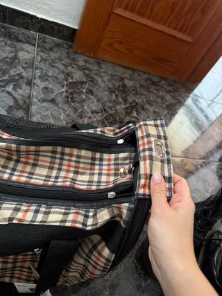 Transportín para mascotas a cuadros