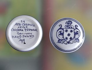 Caixa circular ou guarda jóias em cerâmica réplica