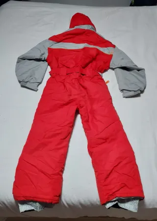 Mono de esquí infantil rojo y gris